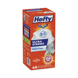 Hefty® Ultra Strong Tall Kitchen and Trash Bags, 13 gal, 0.9 mil, 23.75" x 24.88", White, 40/Box (RFPE88338) Box of 40
