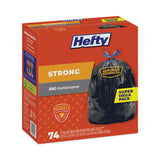 Hefty® Strong Multipurpose Drawstring Trash Bags, 30 gal, 1.1 mil, 30" x 33", Black, 74/Box, 3 Boxes/Carton (PCTE85274CT) Case of 222