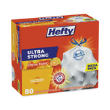 Hefty® Ultra Strong Scented Tall White Kitchen Bags, 13 gal, 0.9 mil, 23.75" x 24.88", White, 80 Bags/Box, 3 Boxes/Carton (PCTE88354CT) Case of 240
