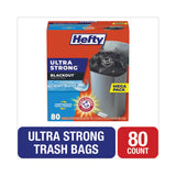 Hefty® Ultra Strong BlackOut Tall-Kitchen Drawstring Bags, 13 gal, 0.9 mil, 23.75" x 24.88", Black, 80/Box (PCTE88352) Box of 80