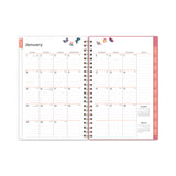 Blue Sky® Fly By Frosted Weekly/Monthly Planner, Butterflies Artwork, 8 x 5, Blush/Pink Cover, 12-Month (Jan to Dec): 2026 (BLS140196) Each
