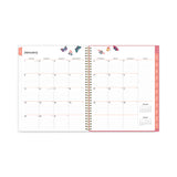 Blue Sky® Fly By Frosted Weekly/Monthly Planner, Butterflies Artwork, 11 x 8.5, Blush/Pink Cover, 12-Month (Jan to Dec): 2026 (BLS140195) Each