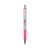 Zebra® F-301 Ballpoint Pen, Retractable, Fine 0.7 mm, Black Ink, Stainless Steel/Pink Barrel (ZEB37111) Each