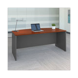Bush® Series C Collection Bow Front Desk, 71.13" x 36.13" x 29.88", Hansen Cherry/Graphite Gray (BSHWC24446) Each