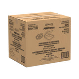 Dart® Foam Hinged Lid Containers, 1-Compartment, 8.38 x 7.78 x 3.25, White, 200/Carton (DCC85HT1R) Case of 200