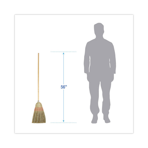 Boardwalk® Parlor Broom, Yucca/Corn Fiber Bristles, 56" Overall Length, Natural, 12/Carton (BWK926YCT)