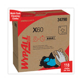 WypAll® General Clean X60 Cloths, POP-UP Box, 8.34 x 16.8, White, 118/Box (KCC34790BX) Box of 126