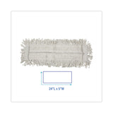 Boardwalk® Disposable Cut End Dust Mop Head, Cotton/Synthetic, 24w x 5d, White (BWK1624) Each