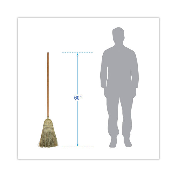 Boardwalk® 100% Corn Brooms, 60" Overall Length, Natural, 6/Carton (BWKBR10001)