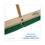 Boardwalk® Floor Broom Head, 3" Green Flagged Recycled PET Plastic Bristles, 24" Brush (BWK20724) Each