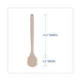 Boardwalk® Utility Brush, Cream Polypropylene Bristles, 5.5 Brush, 14.5" Tan Plastic Handle (BWK4320) Each