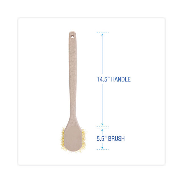 Boardwalk® Utility Brush, Cream Polypropylene Bristles, 5.5 Brush, 14.5" Tan Plastic Handle (BWK4320)