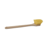 Boardwalk® Utility Brush, Cream Polypropylene Bristles, 5.5 Brush, 14.5" Tan Plastic Handle (BWK4320) Each
