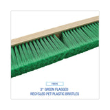 Boardwalk® Floor Broom Head, 3" Green Flagged Recycled PET Plastic Bristles, 24" Brush (BWK20724) Each