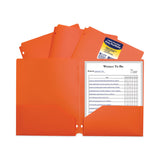 C-Line® Two-Pocket Heavyweight Poly Portfolio Folder, 3-Hole Punch, 11 x 8.5, Orange, 25/Box (CLI33932BX) Box of 25