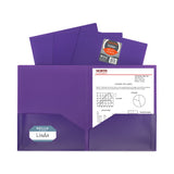 C-Line® Two-Pocket Heavyweight Poly Portfolio Folder, 11 x 8.5, Purple, 25/Box (CLI33959BX) Box of 25