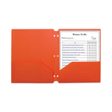 C-Line® Two-Pocket Heavyweight Poly Portfolio Folder, 3-Hole Punch, 11 x 8.5, Orange, 25/Box (CLI33932BX) Box of 25
