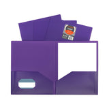 C-Line® Two-Pocket Heavyweight Poly Portfolio Folder, 11 x 8.5, Purple, 25/Box (CLI33959BX) Box of 25