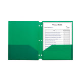 C-Line® Two-Pocket Heavyweight Poly Portfolio Folder, 3-Hole Punch, 11 x 8.5, Green, 25/Box (CLI33933BX) Box of 25