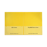 C-Line® Classroom Connector Folders, 11 x 8.5, Yellow, 25/Box (CLI32006) Box of 25
