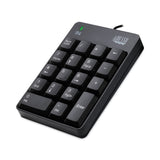 Adesso Spill-Resistant 18-Key Numeric Keypad, Black (ADEAKB601UB) Each
