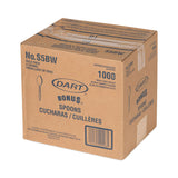 Dart® Bonus Polypropylene Cutlery, 5", Teaspoon, White (DCCS5BW) Case of 1000