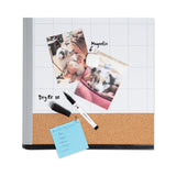 U Brands 3N1 Magnetic Mod Dry Erase Board, Monthly Calendar, 20 x 16, White Surface, Gray/Black Plastic Frame (UBR388U0001) Each