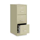 Alera® Three-Drawer Economy Vertical File, Letter-Size File Drawers, 15" x 22" x 40.19", Putty (ALEHVF1541PY) Each