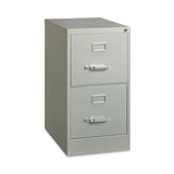 Alera® Two-Drawer Economy Vertical File, Letter-Size File Drawers, 15" x 22" x 28.37", Light Gray (ALEHVF152229LG) Each
