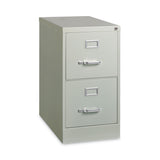 Alera® Two-Drawer Economy Vertical File, Letter-Size File Drawers, 15" x 26.5" x 28.37", Light Gray (ALEHVF152629LG) Each