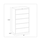 Hirsh Industries® Lateral File Cabinet, 5 Letter/Legal/A4-Size File Drawers, Charcoal, 36 x 18.62 x 67.62 (HID16068) Each