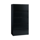 Hirsh Industries® Lateral File Cabinet, 5 Letter/Legal/A4-Size File Drawers, Black, 36 x 18.62 x 67.62 (HID14992) Each