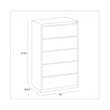 Alera® Lateral File, Five Legal/Letter/A4-Size File Drawers, 30" x 18.62" x 67.62", Putty (ALEHLF3067PY) Each