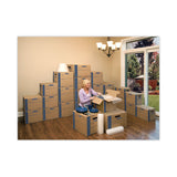 Bankers Box® SmoothMove Prime Moving/Storage Boxes, Lift-Off Lid, Half Slotted Container, Small, 12" x 24" x 10", Brown/Blue, 8/Carton (FEL0065901) Case of 8