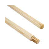Boardwalk® Threaded End Broom Handle, Lacquered Hardwood, 0.94" dia x 54", Natural (BWK121) Each