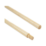 Boardwalk® Threaded End Broom Handle, Lacquered Wood, 0.94" dia x 60", Natural (BWK122) Each
