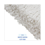Boardwalk® Premium Cut-End Wet Mop Heads, Rayon, 20oz, White, 12/Carton (BWK220RCT) Case of 12