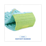Boardwalk® EcoMop Looped-End Mop Head, Recycled Fibers, Medium Size, Green (BWK1200MEA) Each