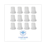 Boardwalk® Mop Head, Value Standard Head, Rayon Fiber, Cut-End, Size No. 16, White, 12/Carton (BWK2016R) Case of 12