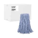 Boardwalk® Mop Head, Standard Head, Cotton/Synthetic Fiber, Cut-End, #24, Blue, 12/Carton (BWK2024B) Case of 12