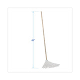 Boardwalk® Handle/Deck Mops, #12 White Rayon Head, 48" Natural Wood Handle, 6/Pack (BWK112R) Pack of 6
