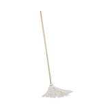 Boardwalk® Handle/Deck Mops, #16 White Rayon Head, 48" Natural Wood Handle (BWK116R) Pack of 6