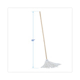 Boardwalk® Handle/Deck Mops, #16 White Rayon Head, 48" Natural Wood Handle (BWK116R) Pack of 6