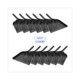 Boardwalk® Metal Dust Pan, 12 x 14, 2" Handle, 20-Gauge Steel, Black, 12/Carton (BWK04212) Case of 12