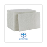 Boardwalk® Light Duty Scour Pad, White, 6 x 9, White, 20/Carton (BWK198) 20 Pads