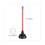 Boardwalk® Toilet Plunger, 18" Plastic Handle, 5.63" dia, Red/Black, 6/Carton (BWK09201) Case of 6