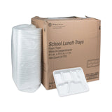 Pactiv Evergreen Foam School Trays, 6-Compartment, 8.5 x 11.5 x 1.25, White, 500/Carton (PCT0TH10601SGBX) Case of 500