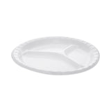 Pactiv Evergreen Placesetter Deluxe Laminated Foam Dinnerware, 3-Compartment Plate, 10.25" dia, White, 540/Carton (PCT0TK10044000Y) Case of 540