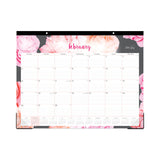 Blue Sky® Joselyn Desk Pad, Rose Artwork, 22 x 17, White/Pink/Peach Sheets, Black Binding, Clear Corners, 12-Month (Jan to Dec): 2026 (BLS102714) Each