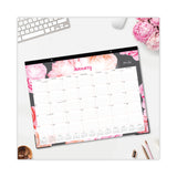 Blue Sky® Joselyn Desk Pad, Rose Artwork, 22 x 17, White/Pink/Peach Sheets, Black Binding, Clear Corners, 12-Month (Jan to Dec): 2026 (BLS102714) Each